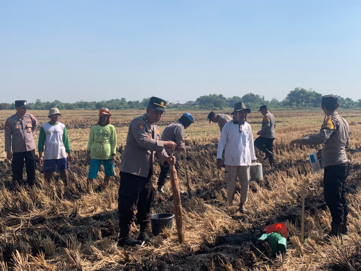 Polsek Tanggulangin Tanam Jagung Bersama Gapoktan di Randegan