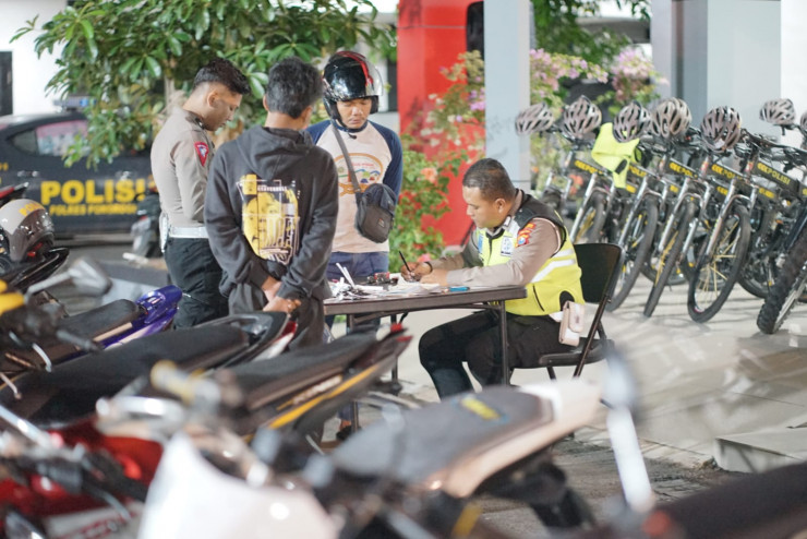 Cipta Kondisi, Polres Ponorogo Amankan 42 Motor Knalpot Brong