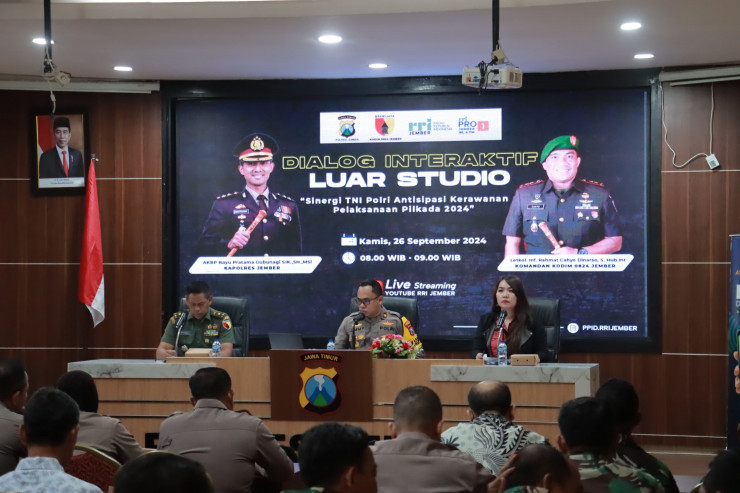 Cooling System, Polres Jember dan Kodim 0824 Gandeng Media Gelar Dialog Interaktif Sinergitas TNI-Polri Pam Pilkada 2024