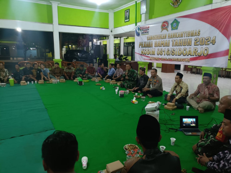 Tiga Pilar Kecamatan Krembung Gelar Cangkrukan Kamtibmas untuk Pilkada Damai
