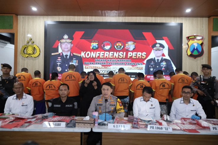Polres Lamongan Berhasil Ungkap 29 Kasus Narkoba, 39 Tersangka Diamankan