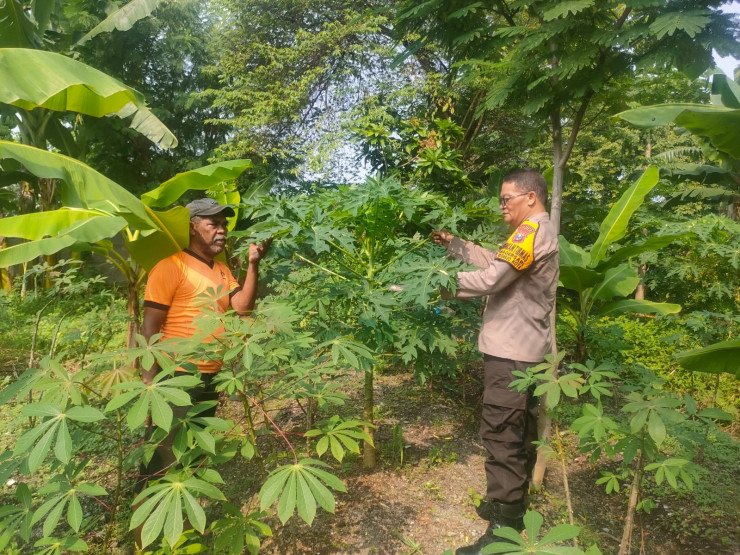 Bhabinkamtibmas Dampingi Warga Magersari Kelola Pekarangan Jadi Lahan Pangan Bergizi